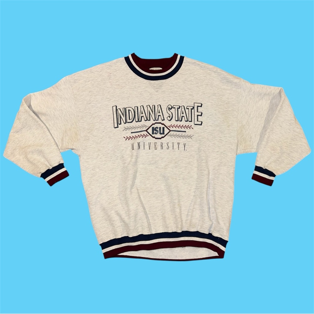 Vintage 1980s Indiana State University Sycamores Crewneck Sweatshirt